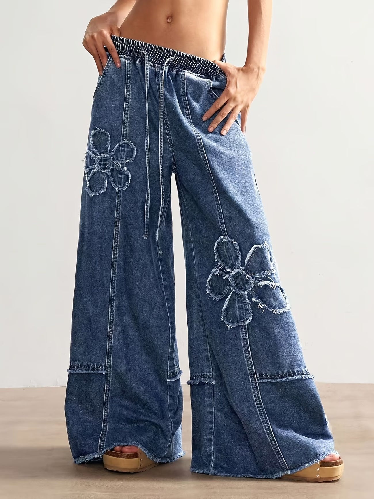 Women's Floral Wide-Leg Pants