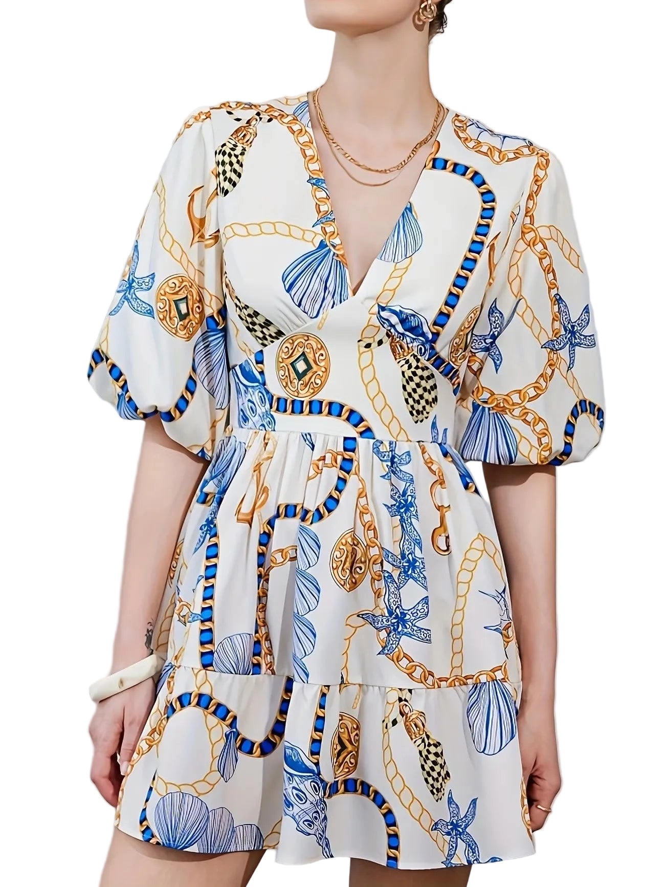 Women's Tiered Patterned Dress