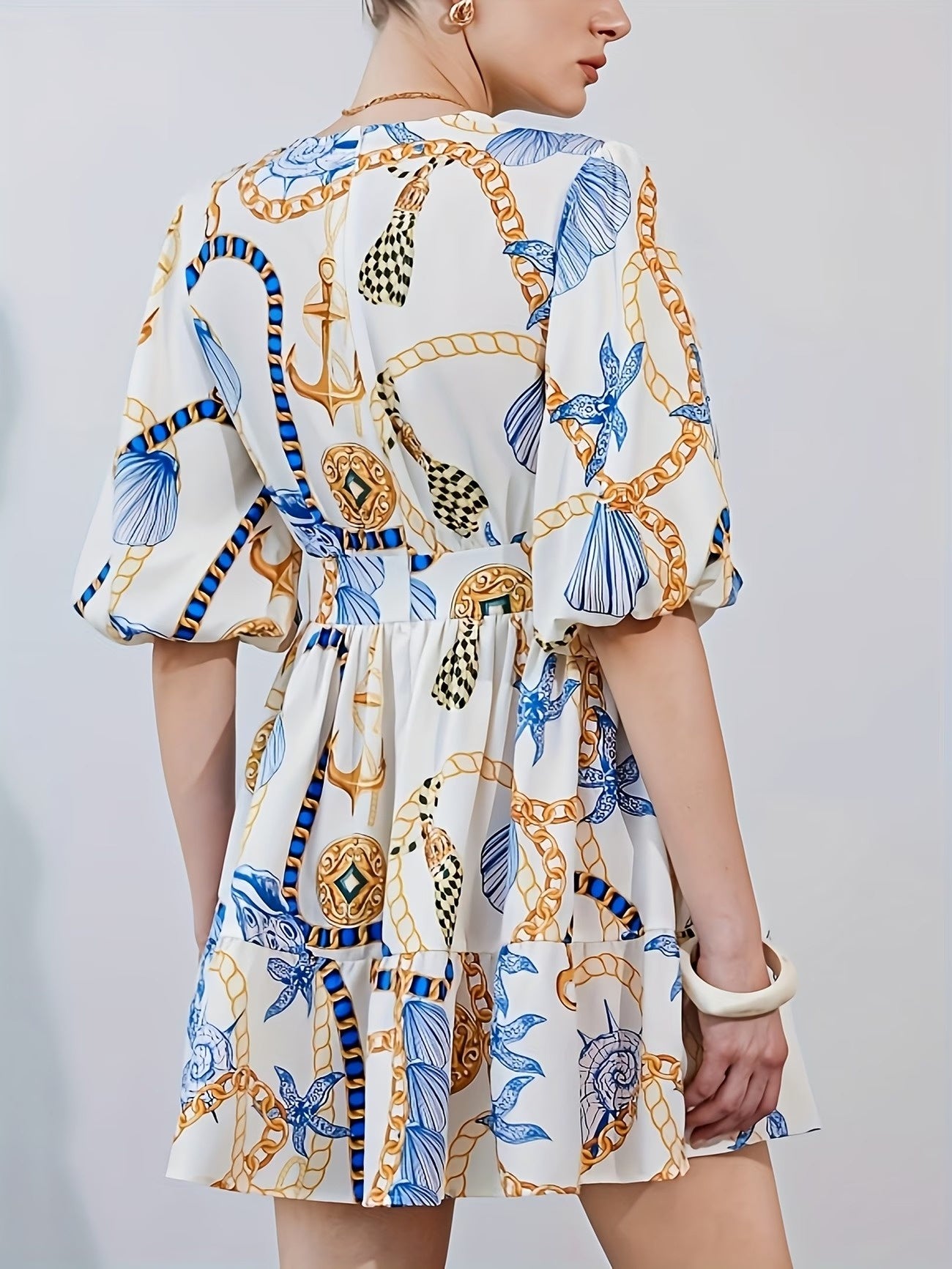 Women's Tiered Patterned Dress