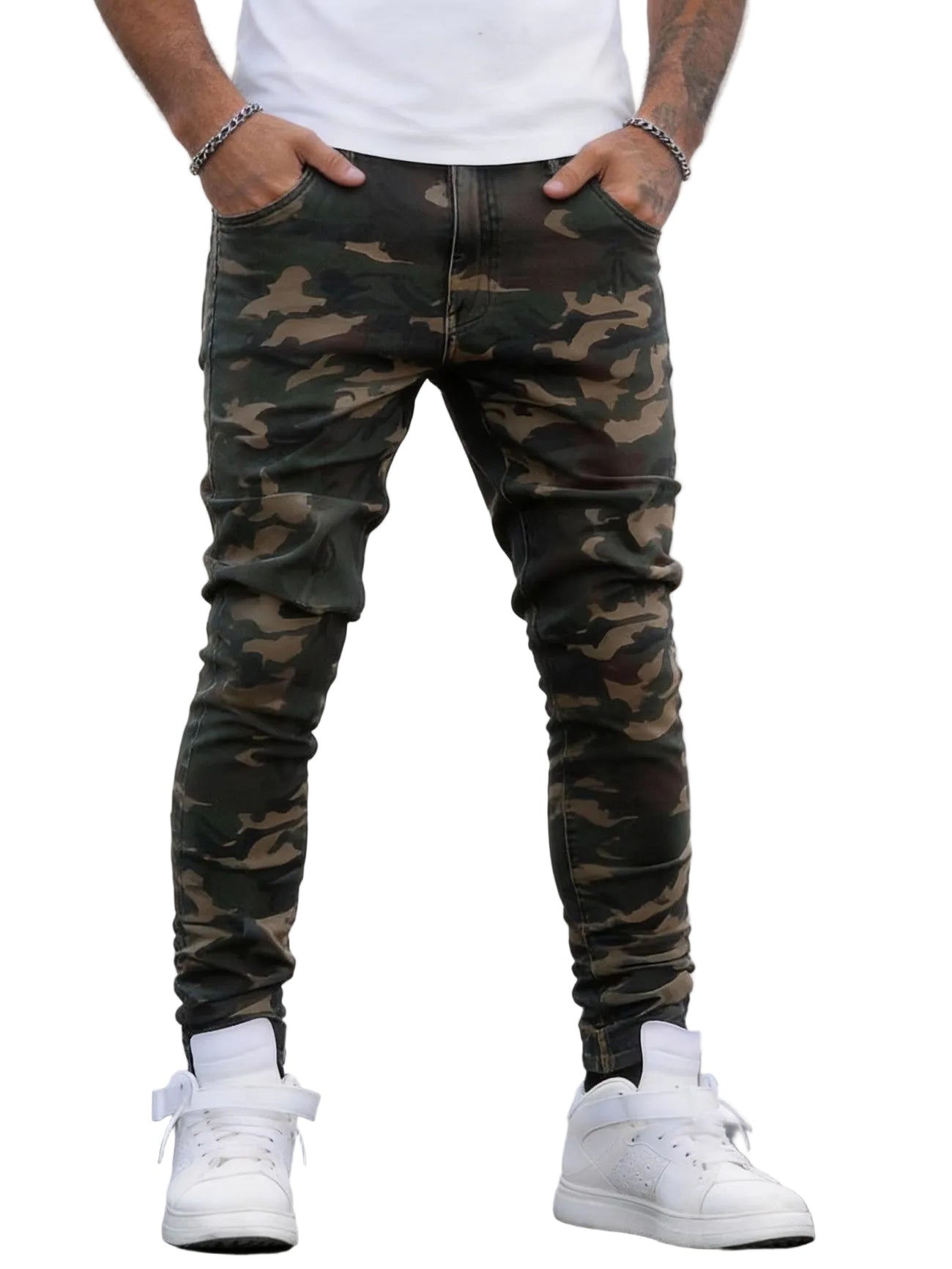 Men's Pants with Camouflage Pattern