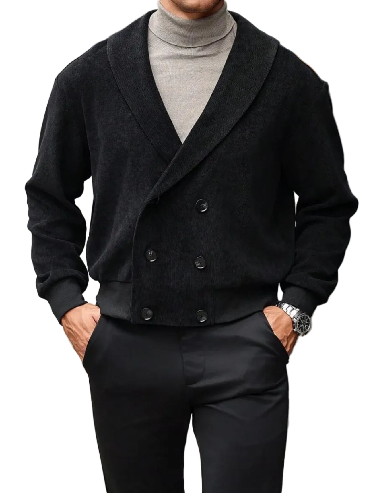 Men's Ribbed Jacket with Buttons