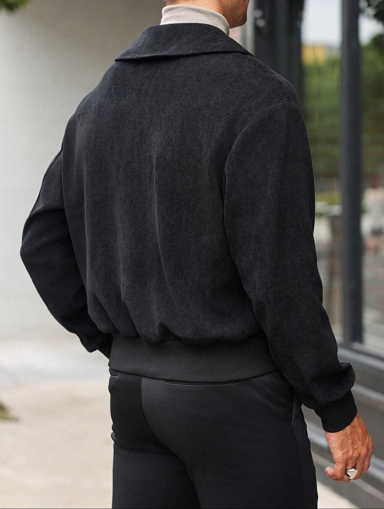 Men's Ribbed Jacket with Buttons