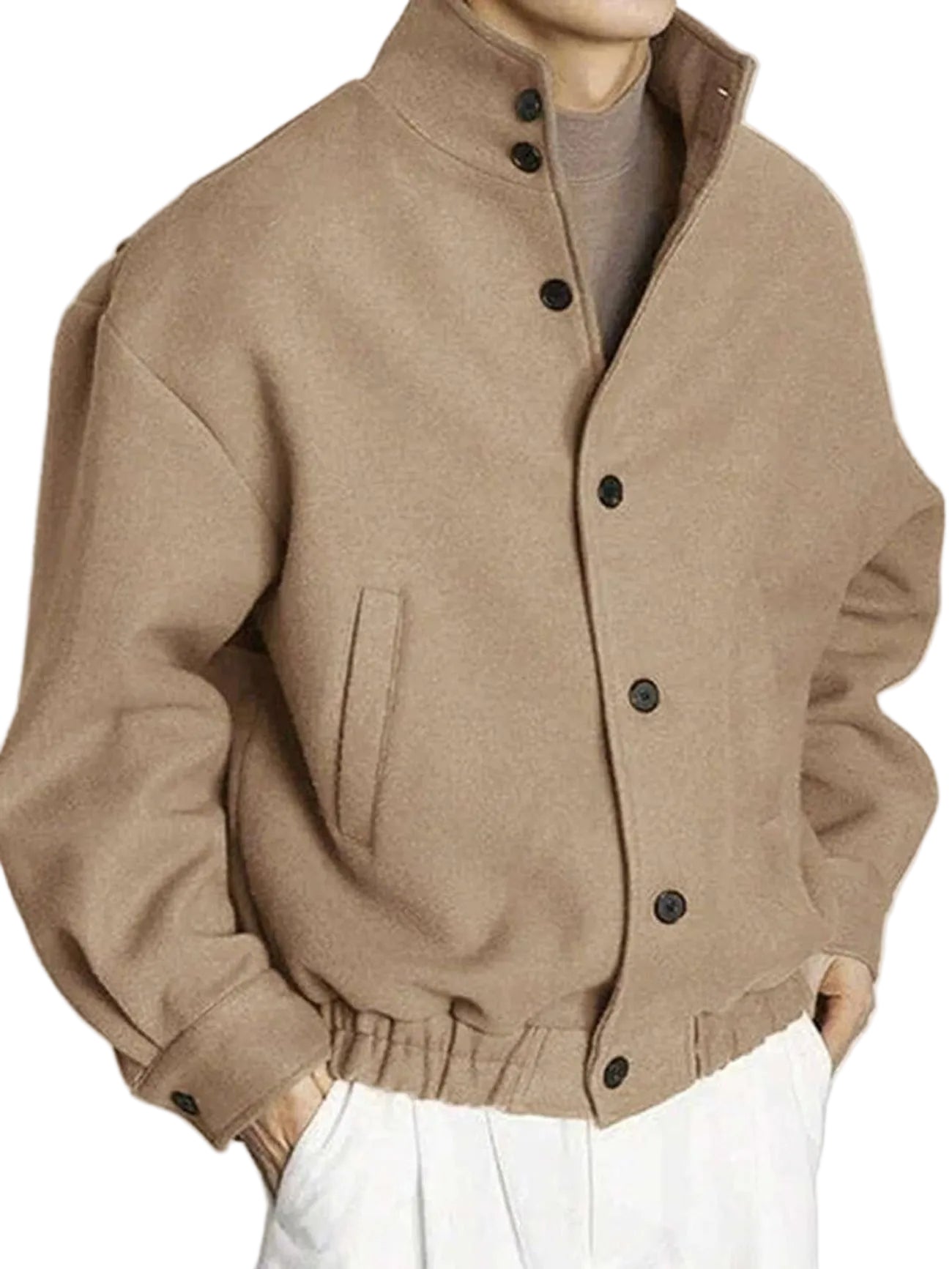 Men's Waist-Length Button Jacket