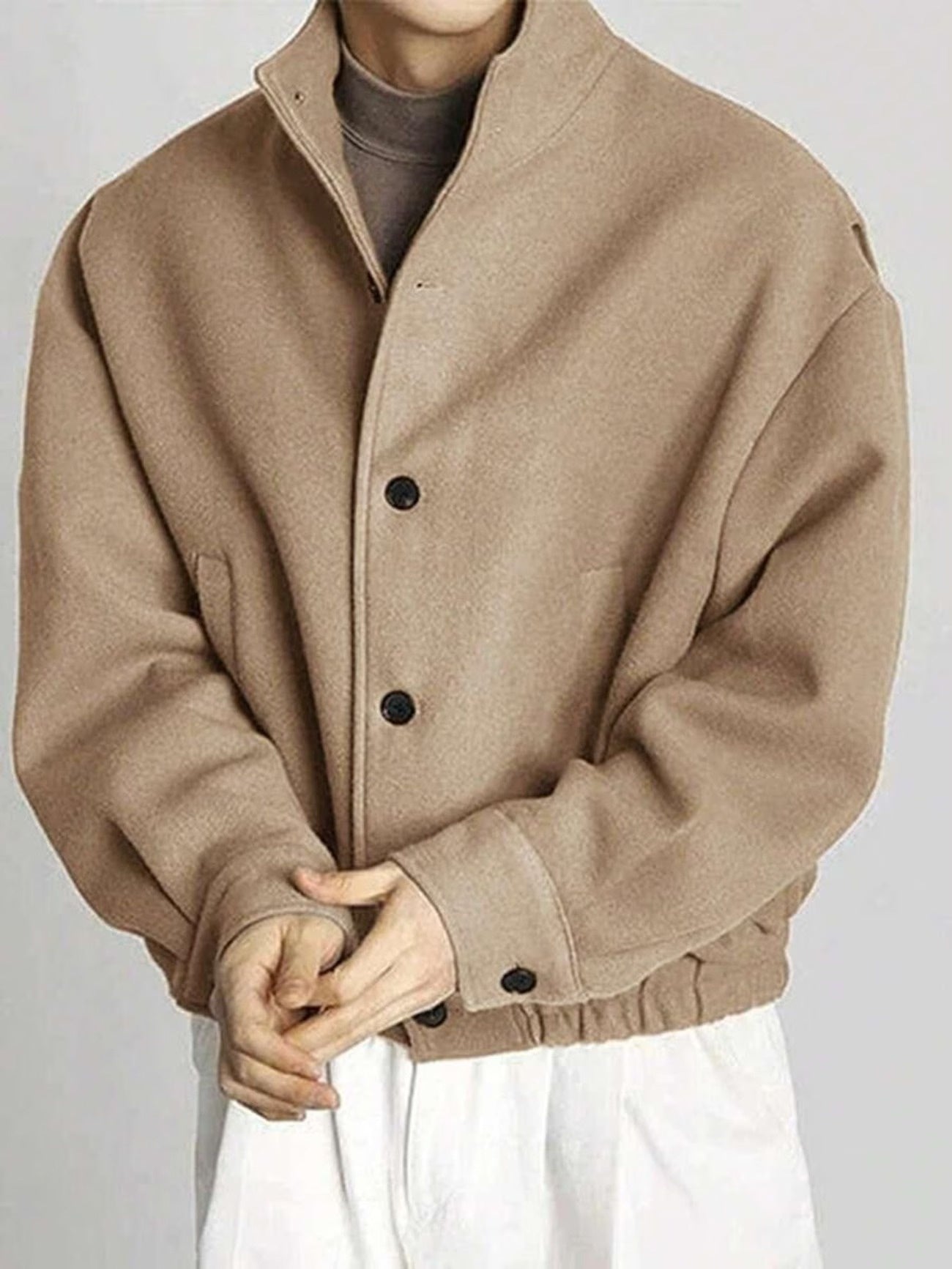 Men's Waist-Length Button Jacket