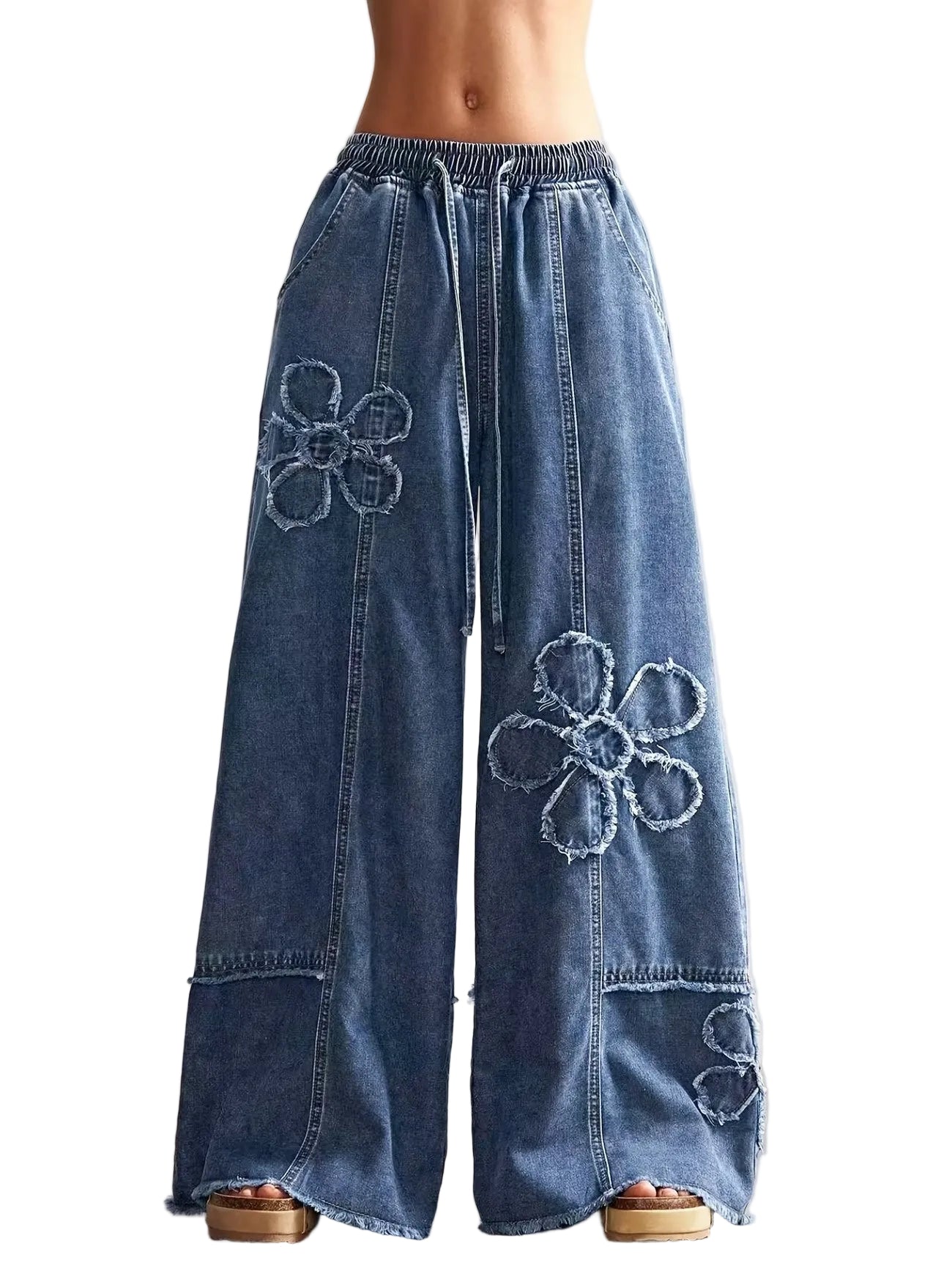 Women's Floral Wide-Leg Pants