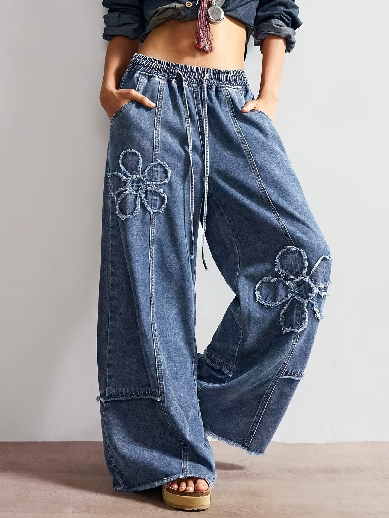Women's Floral Wide-Leg Pants