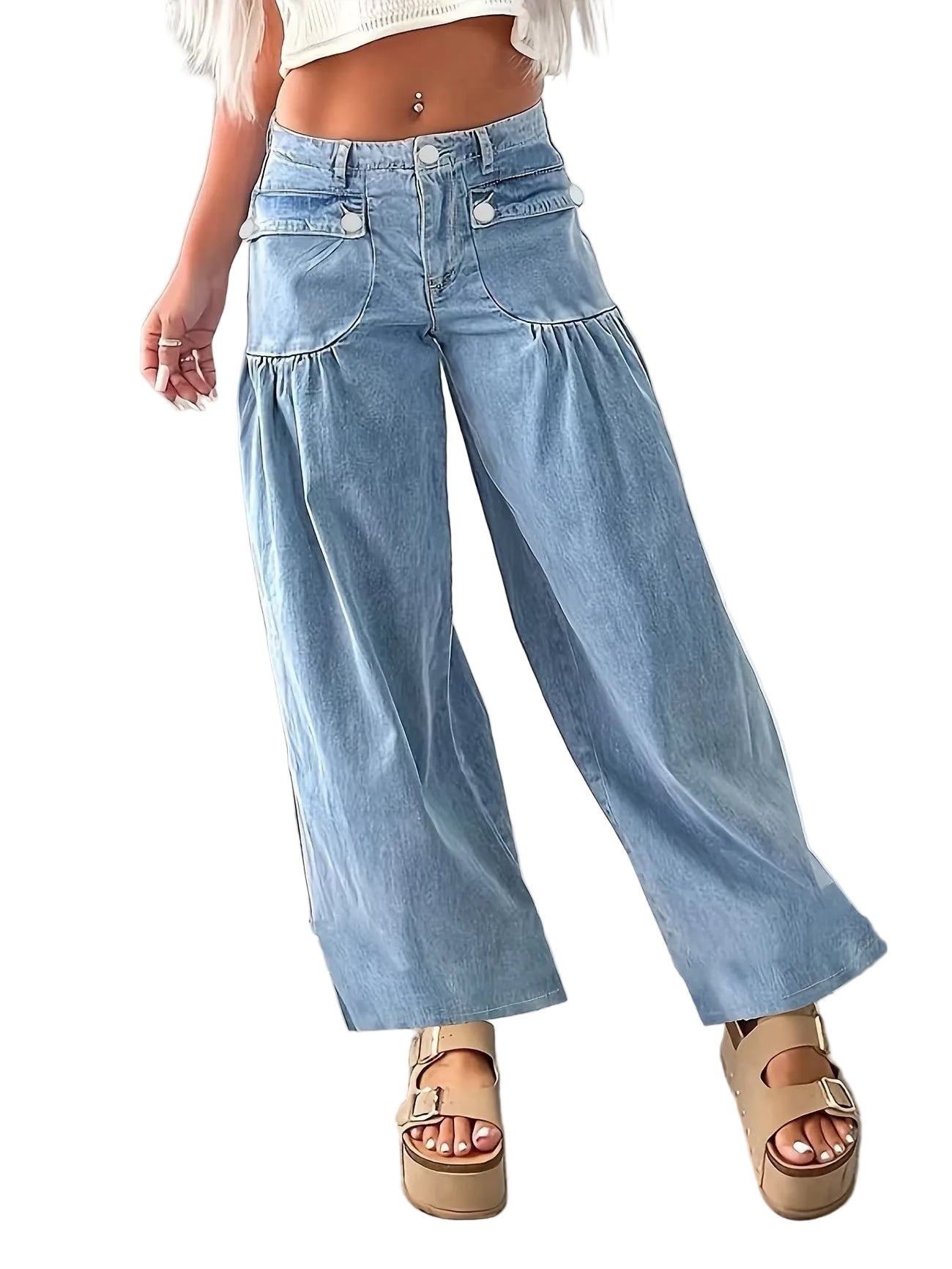 Women's High-Waisted Wide-Leg Pants