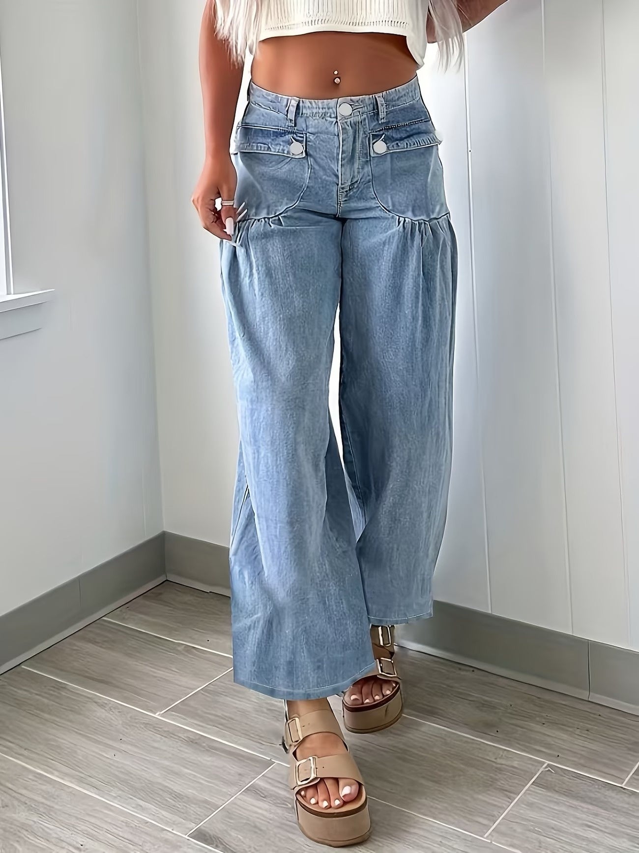 Women's High-Waisted Wide-Leg Pants